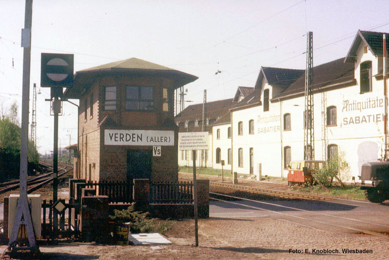 Stellwerk Verden Nord (Vn) am ehemaligen Bahnübergang Friedrichstraße.